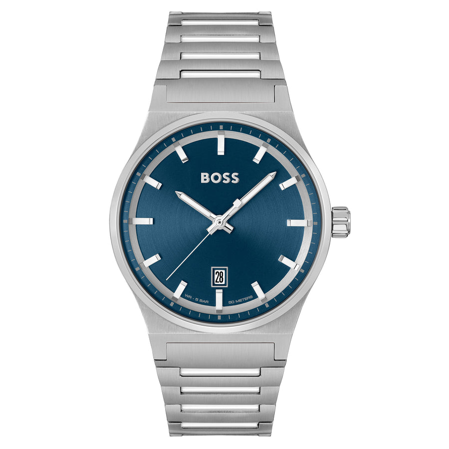 Hugo Boss - Factory Australia Men\'s 1514115 Mesh Steel The Dial Watch – Watch Silver Blue