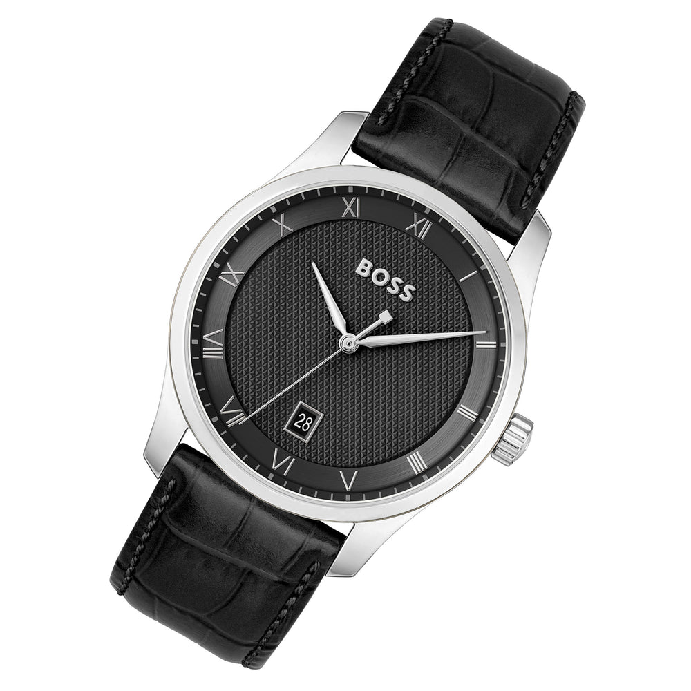 Hugo Boss Black Leather Men\'s Watch - 1513984 – The Watch Factory Australia