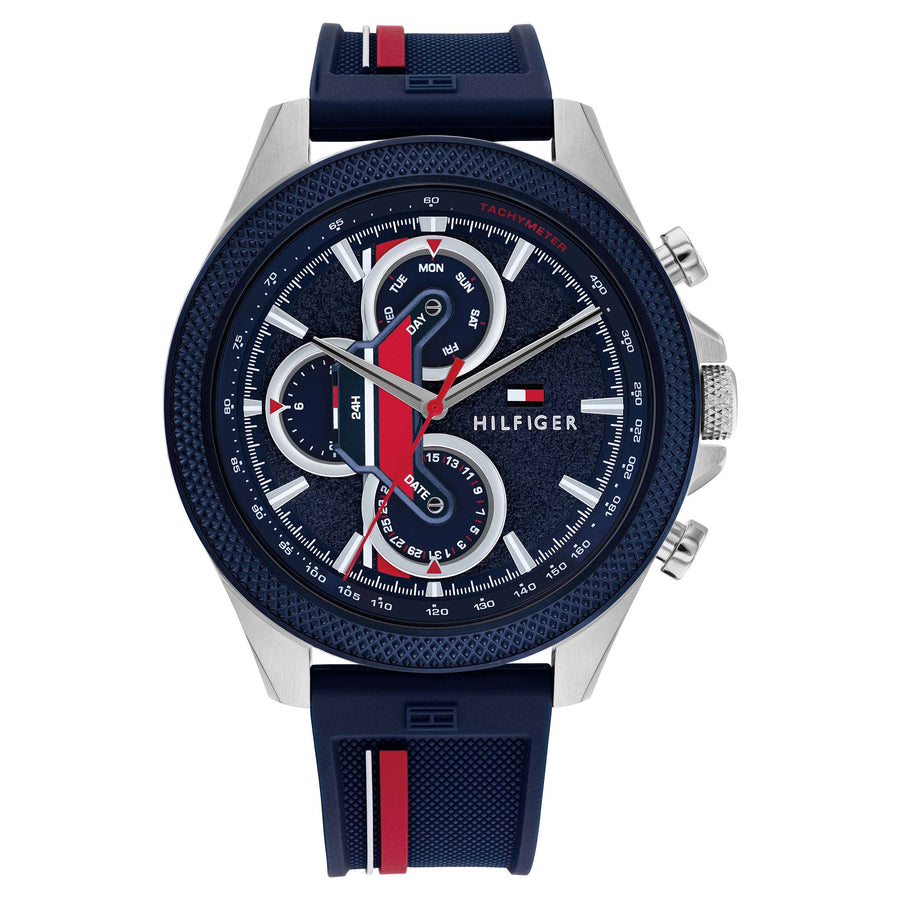 Hilfiger – Silicone Band Watch - Factory Multi-function 1710489 Navy Men\'s The Watch Australia Tommy