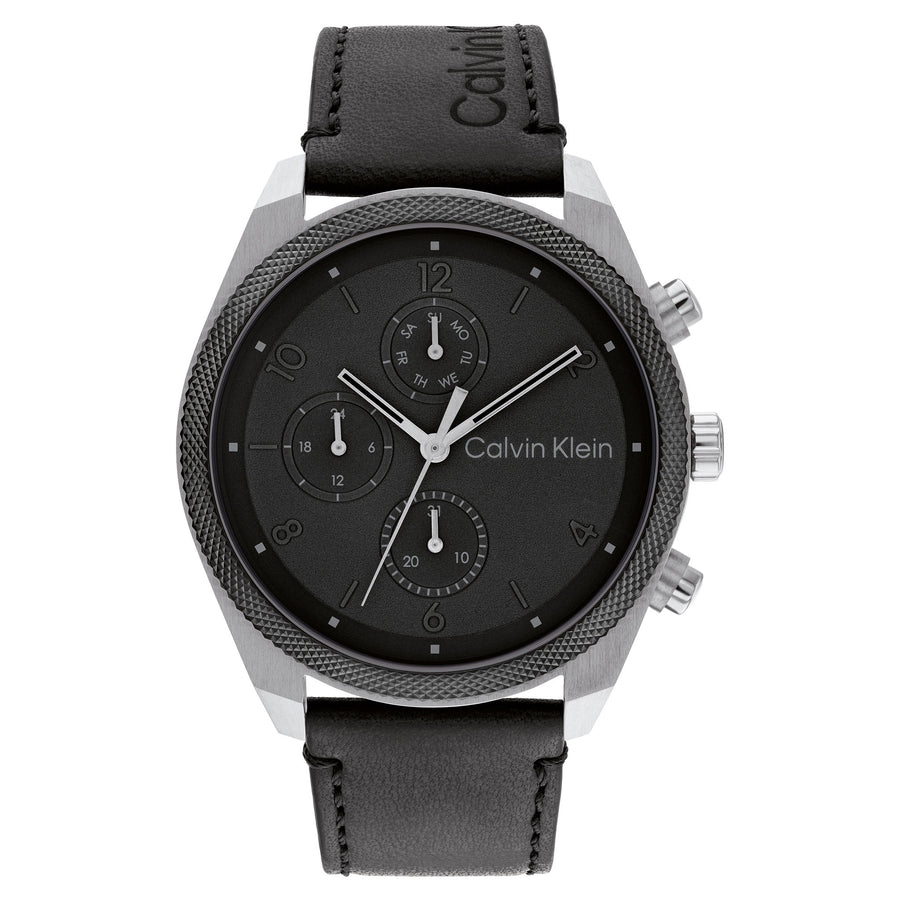 Ionic - – Factory Black Watch Men\'s Multi-function Calvin Steel Klein Black Plated Australia The 25200214 Skeleton Modern Watch Dial