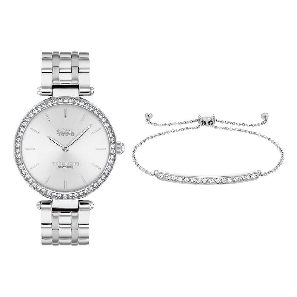 coach silver bracelet watch