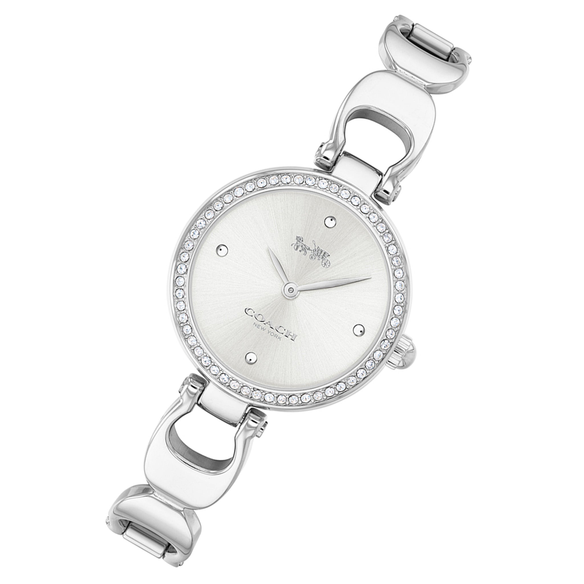 Coach Park Grey Steel Bracelet with Crystals Women's Watch