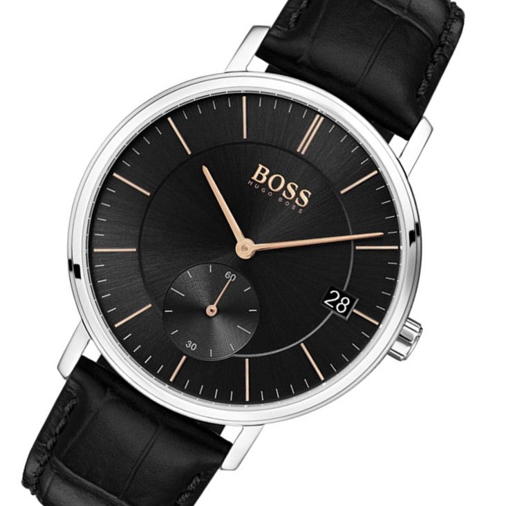 Hugo Boss Corporal Black Leather Men's 