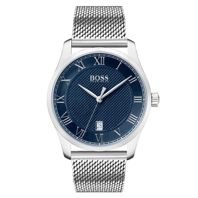 hugo boss master watch silver