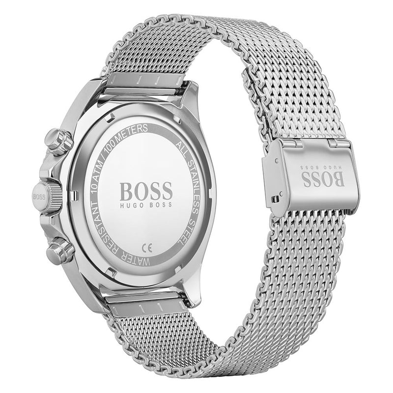 hugo boss silver mesh watch