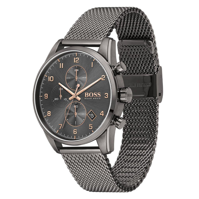 hugo boss chronograph mesh men's watch