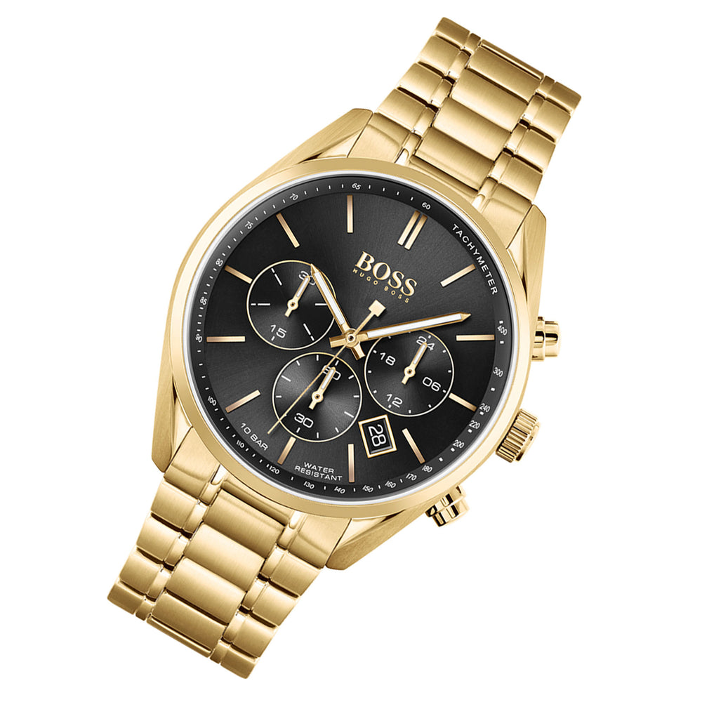 Hugo Boss Energy Ionic - Australia 1 Plated Dial Men\'s Gold Steel The Chronograph – Watch Watch Blue 1513973 Thin Factory