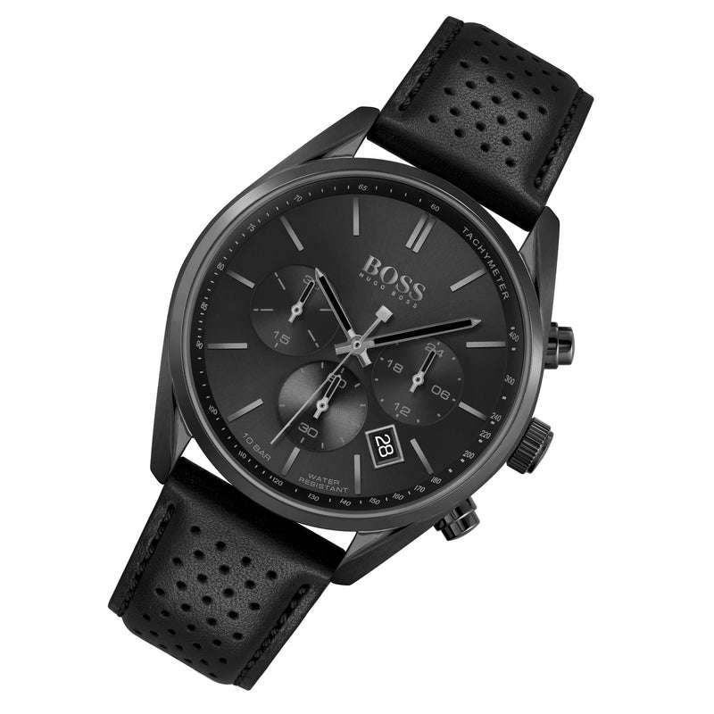 black strap hugo boss watch