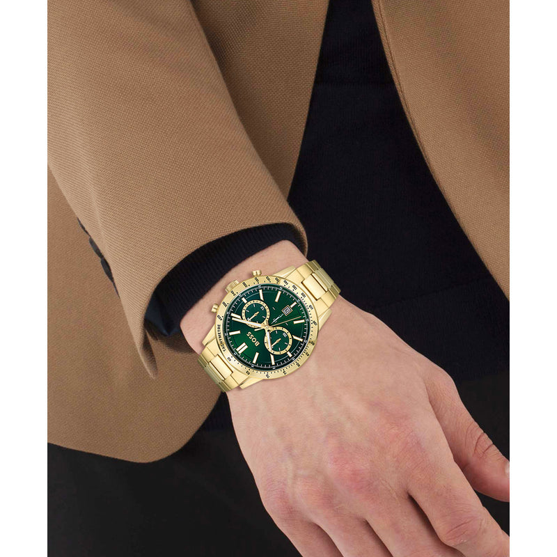 hugo boss watch mens green face