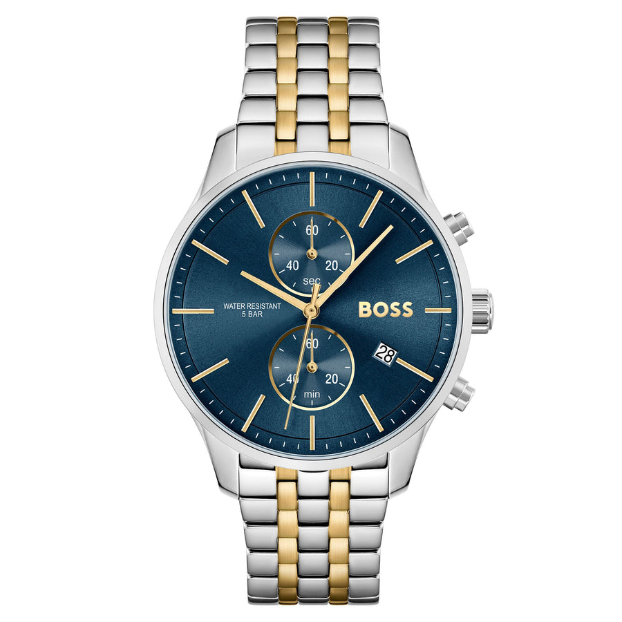Hugo Boss Brown Steel Blue Dial Chronograph Men\'s Watch - 1513788 – The  Watch Factory Australia
