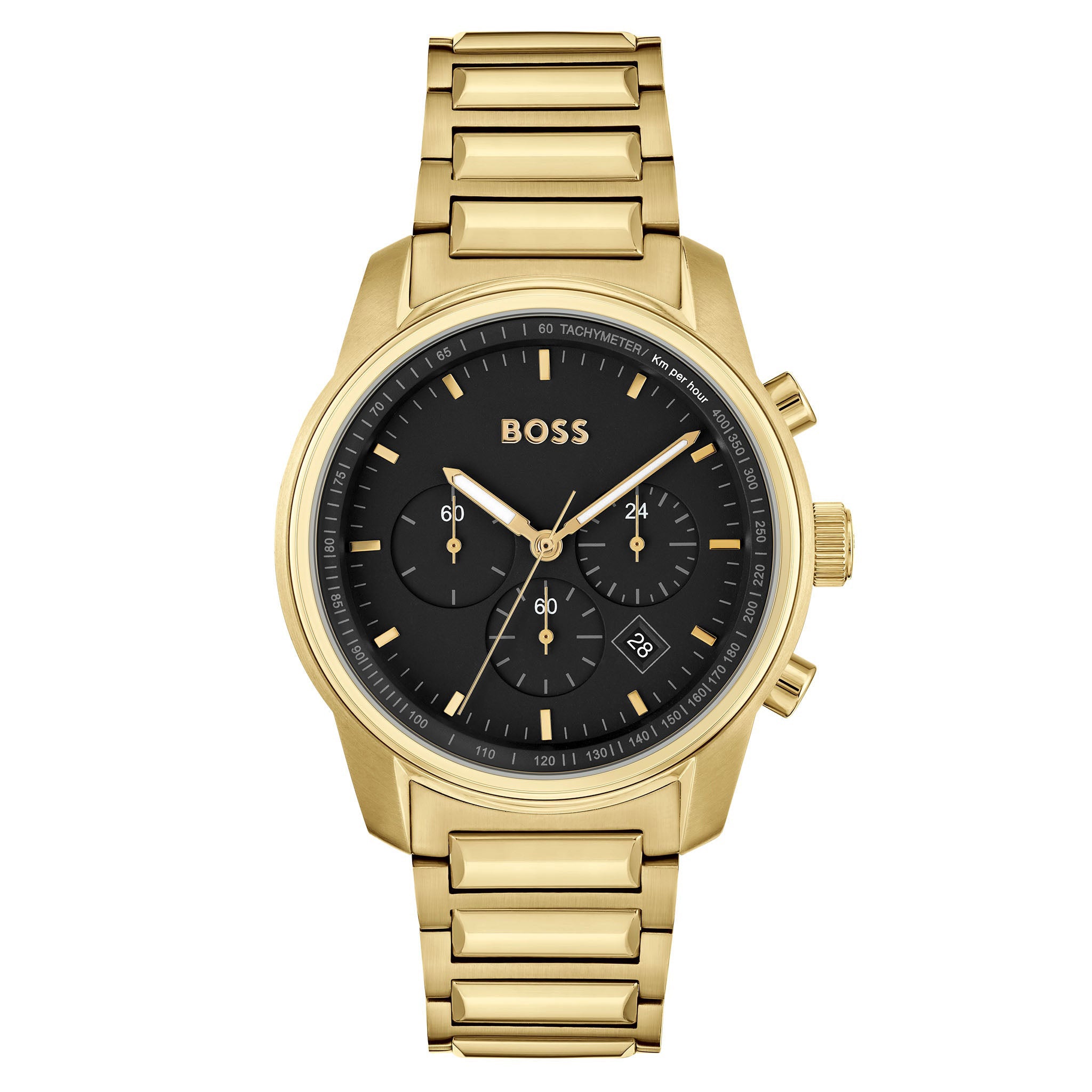 Hugo Boss Gold Steel Black Dial Chronograph Men's Watch - 1514006 - The Watch Factory Australia product image