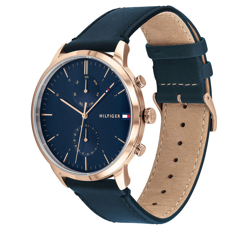 tommy hilfiger gold blue watch