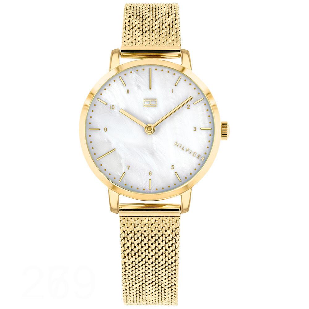 tommy hilfiger gold mesh watch