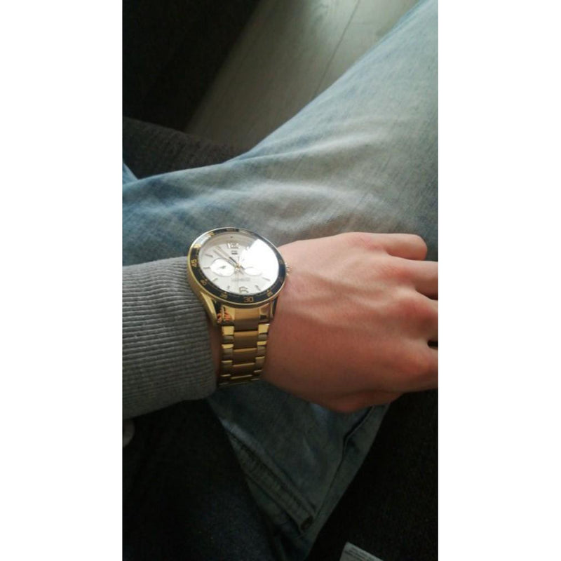 tommy hilfiger gold and silver watch