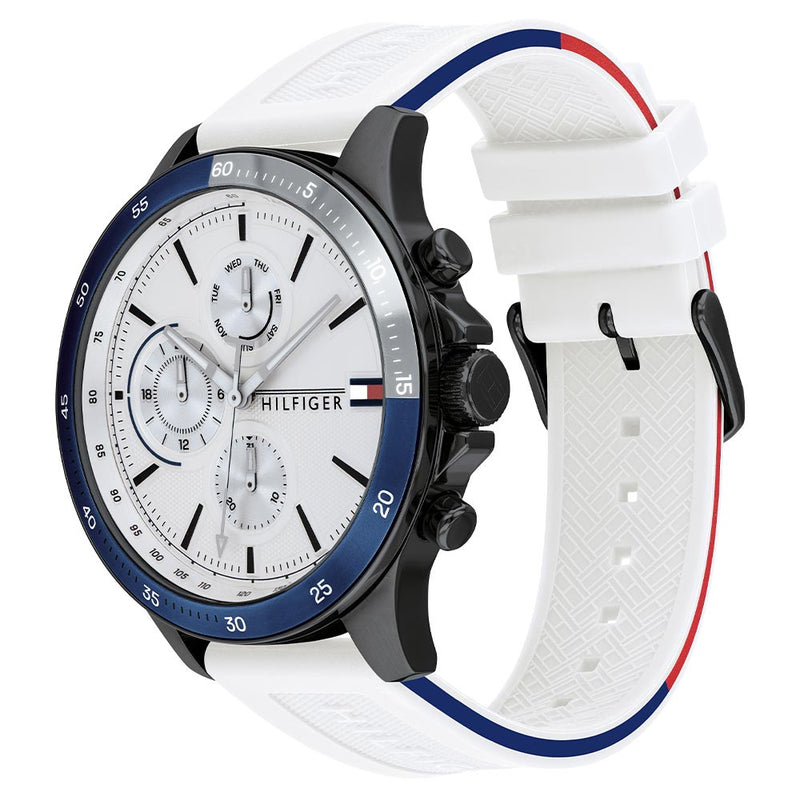 Tommy Hilfiger White Silicone Band Men 