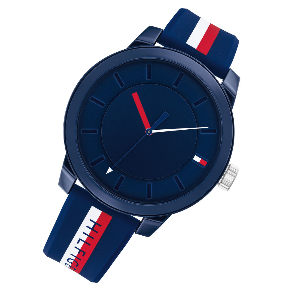 Tommy Hilfiger Navy & Red Unisex Teens Australia - Silicone Watch Watch – Navy The Factory Dial Band