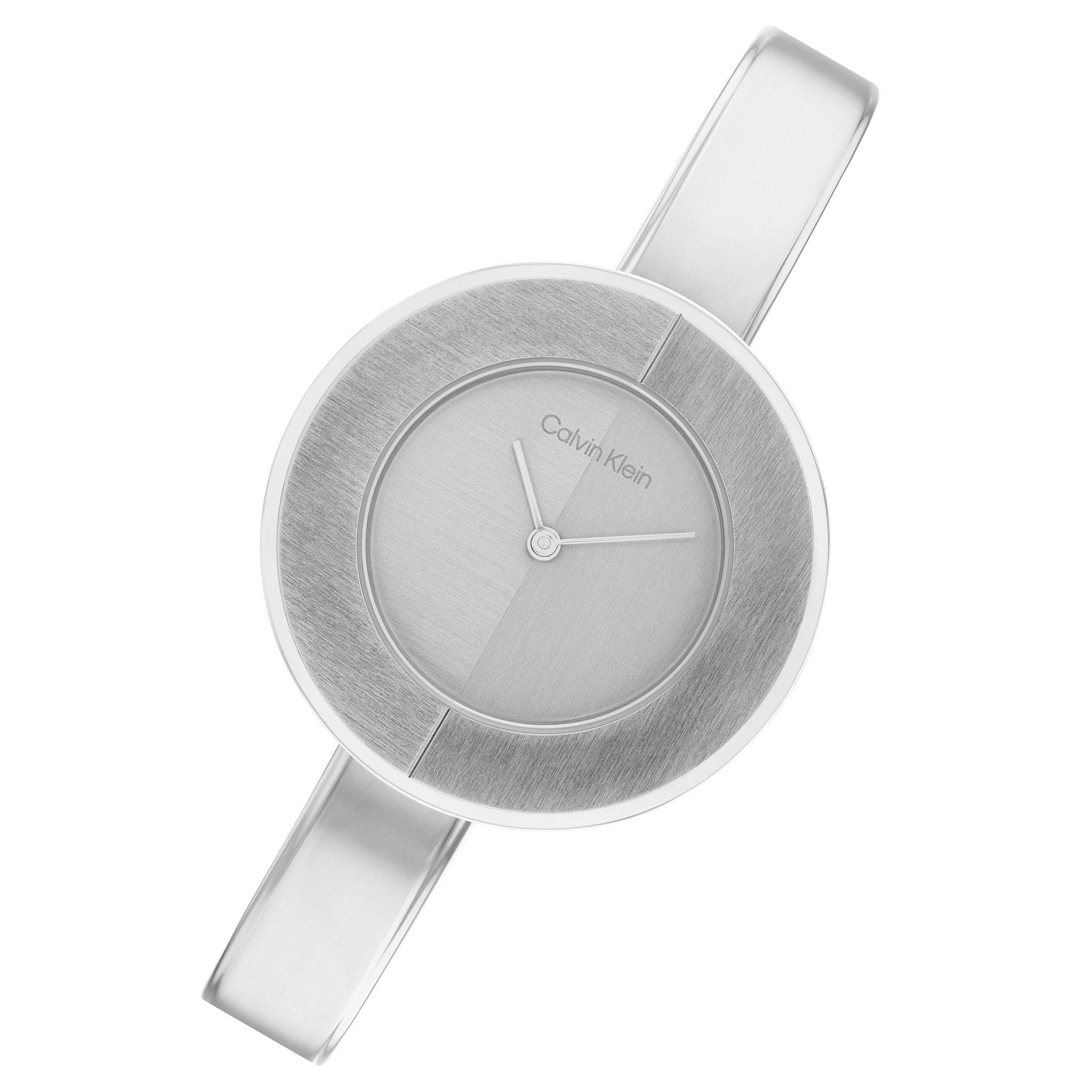 Calvin Klein Chalk Leather Silver Dial Women's Watch - 25200010