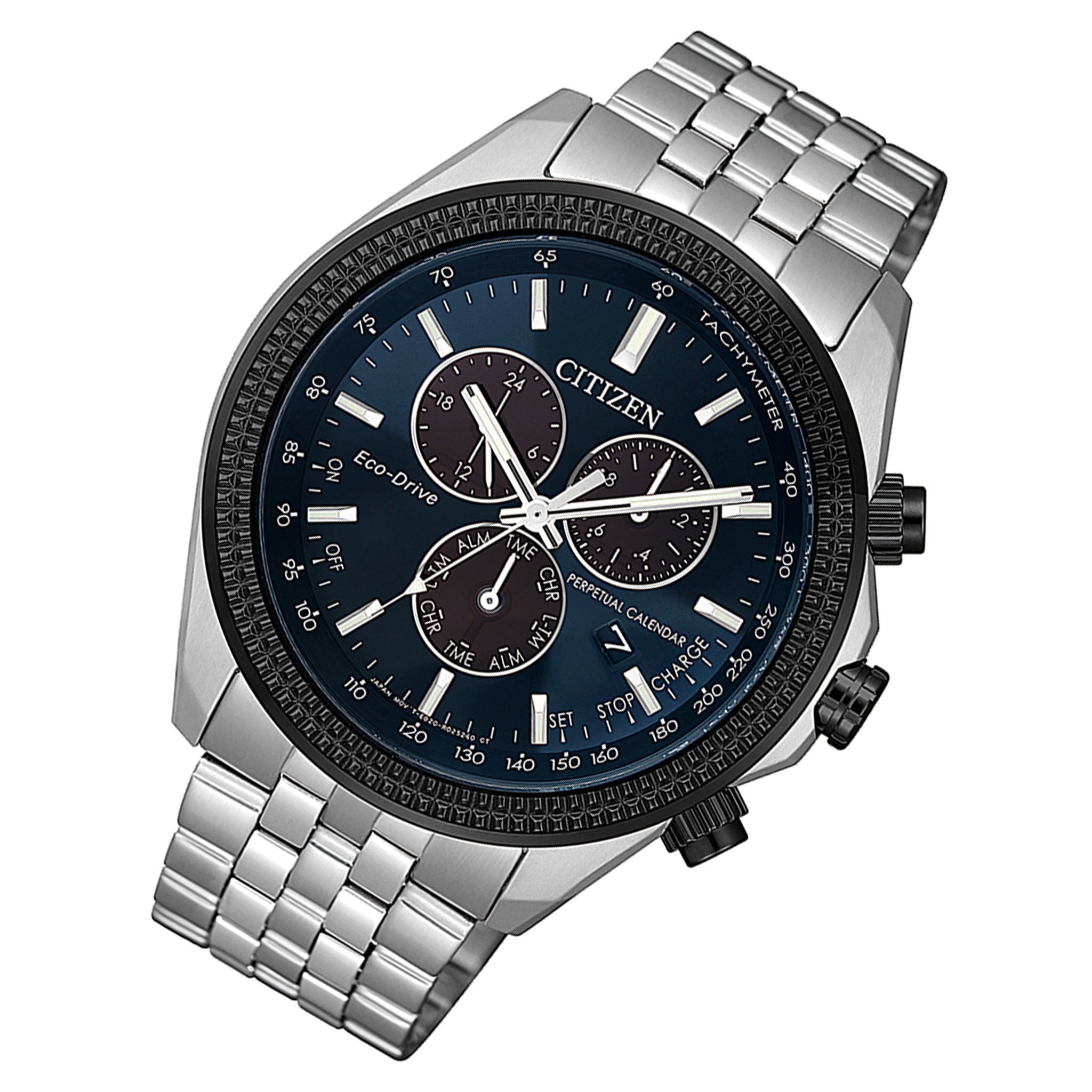 Citizen Eco-Drive Stainless Steel Black Dial Men's Chronograph