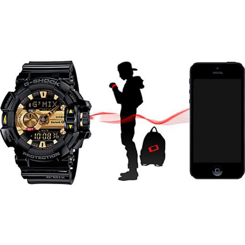 Casio G Shock Bluetooth G Mix Black Gold Men S Watch Gba400 1a9 The Watch Factory Australia