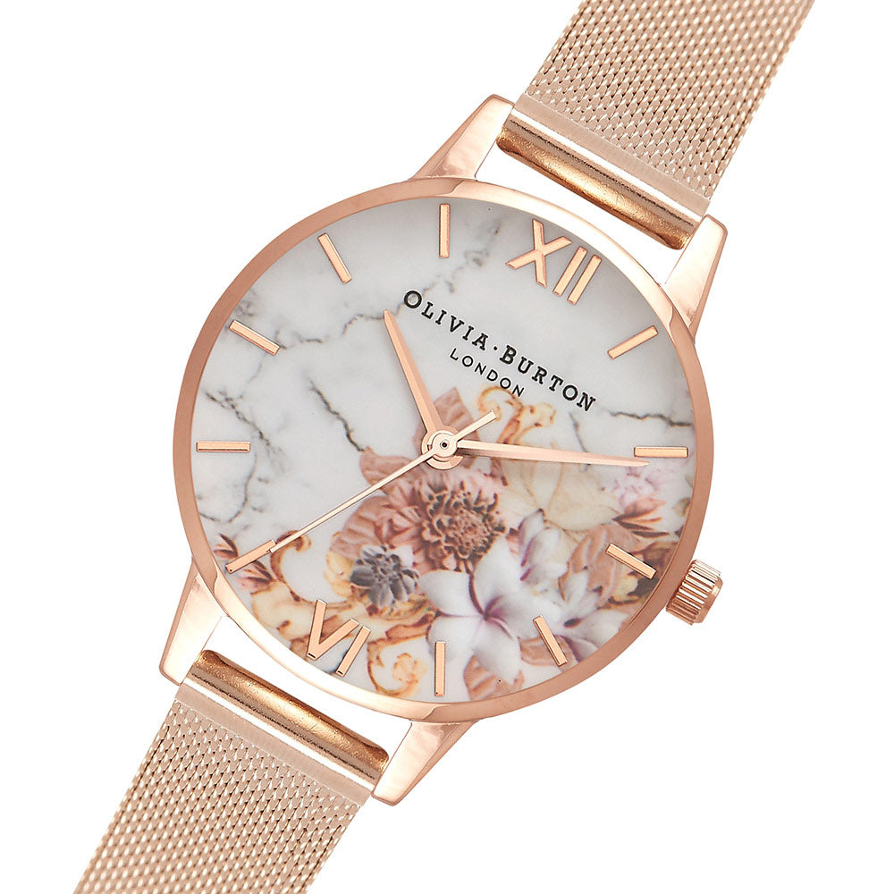 Olivia Burton Marble Floral Rose Gold 