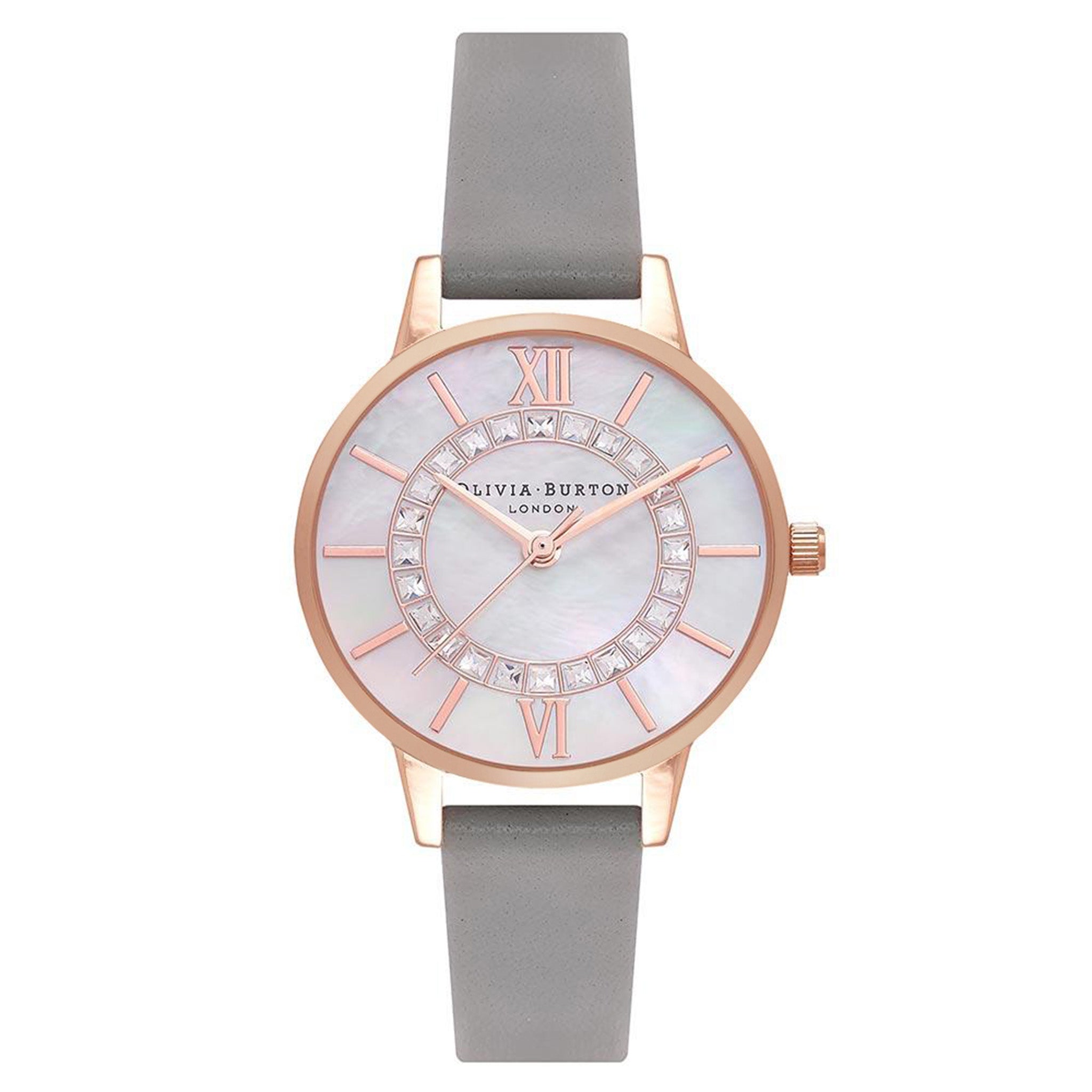 Olivia Burton Rainbow Blossom Leather White Dial Women's Watch 