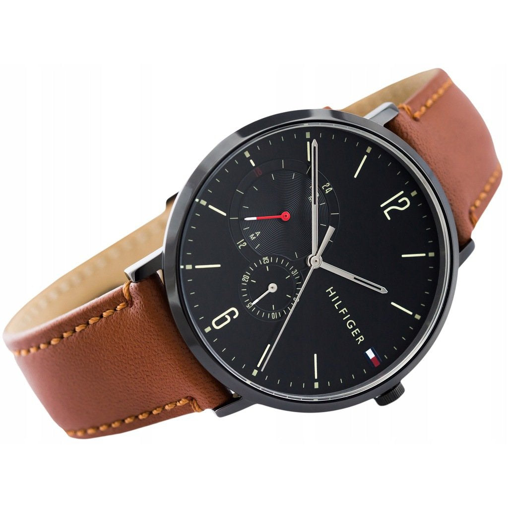 tommy hilfiger brooklyn leather watch 40mm