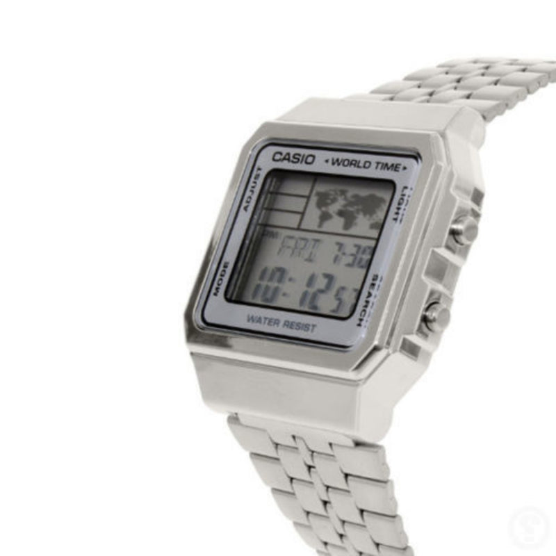 Casio Silver Retro World Time Unisex Digital Watch - A500WA-7DF – The ...