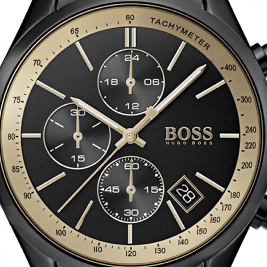 hugo boss grand prix gq black chronograph men's watch