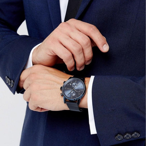 hugo boss men's ion plated strap watch