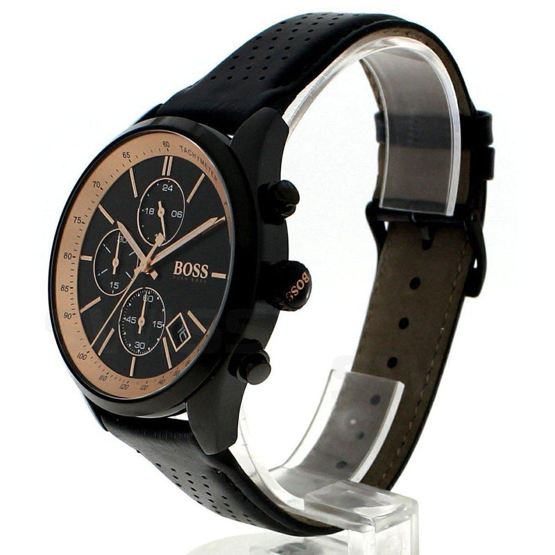 hugo boss men's grand prix all black watch