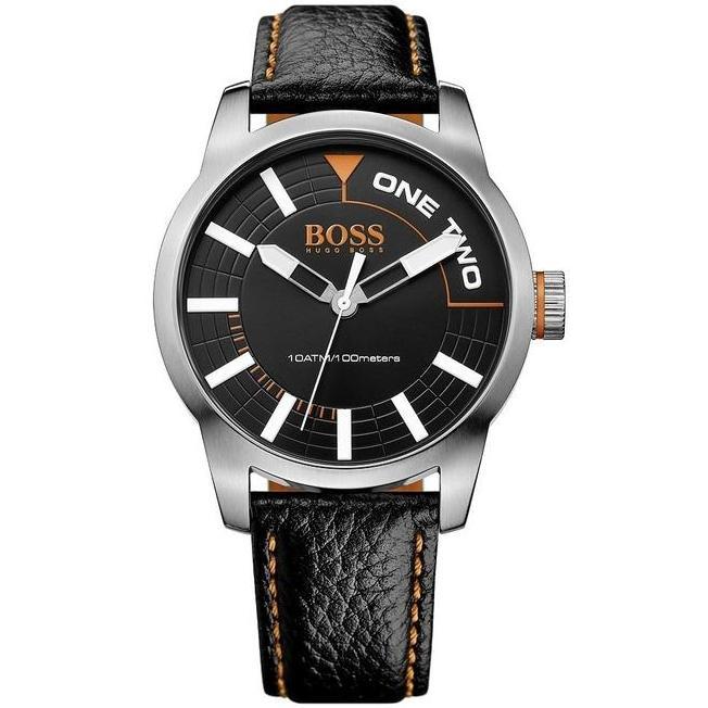 hugo boss watch mens black and orange