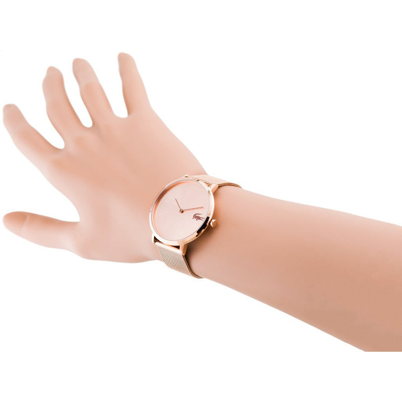 lacoste rose gold watch womens