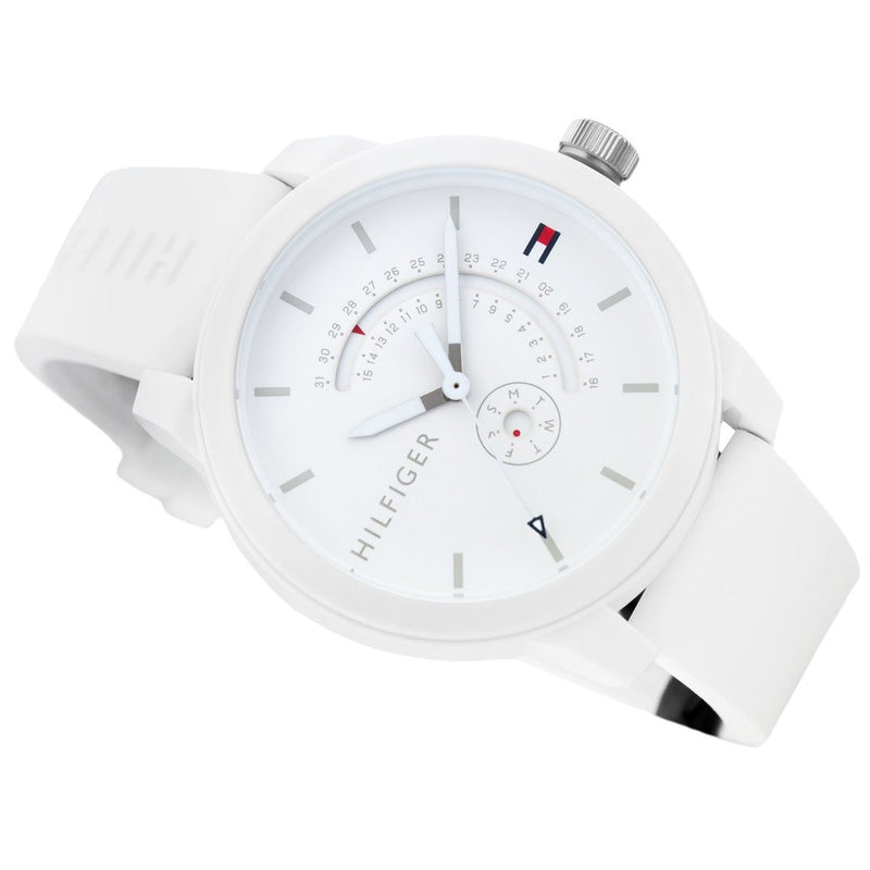 tommy hilfiger watch men's white silicone strap