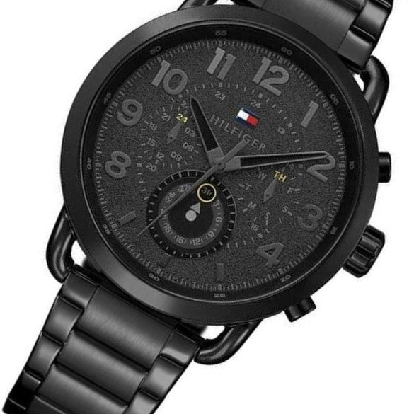 tommy hilfiger watches black metal