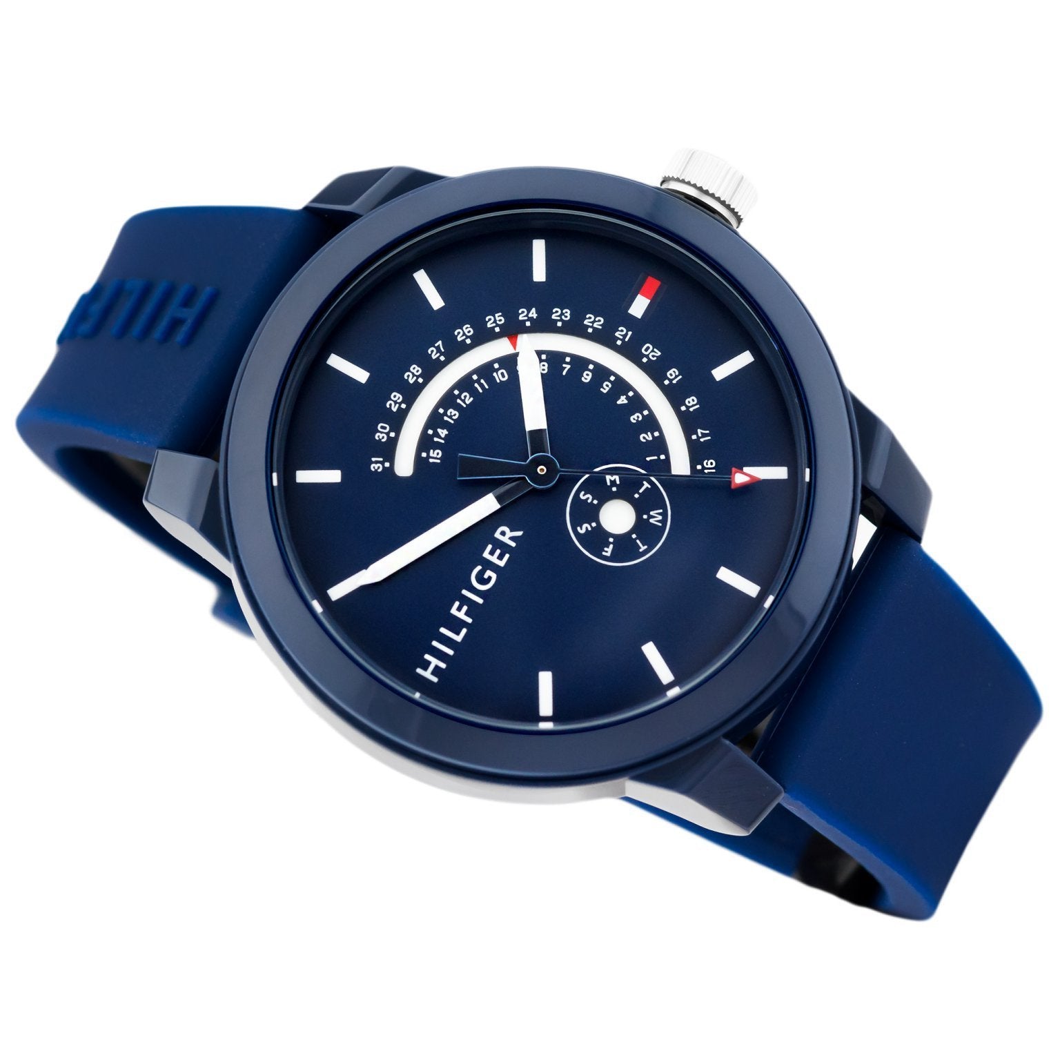 tommy hilfiger blue silicone strap watch