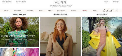 hurr collective rental platform website homepage 