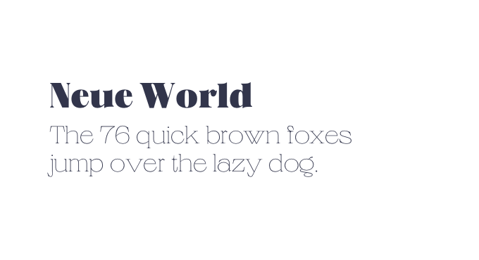 Neue World open source variable font