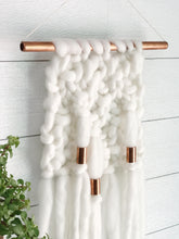 Ivory Knit Wall Hanging with Copper Detail // Regular Size