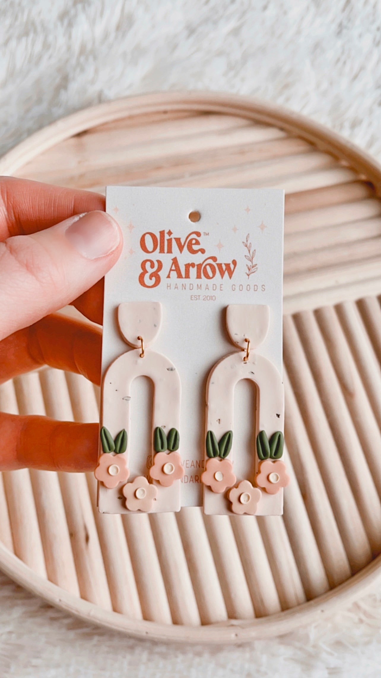 Floral Windowbox Dangles- Light Peach // Spring Collection