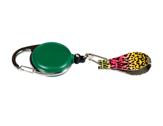 Fly Fishing Retractable Measuring Tape Zinger w/ Rainbow Trout