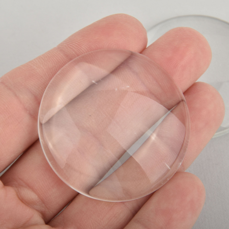 5 Clear Glass Round Circle Tile Cabochons 45mm Or 1 34 Inch Cab0573