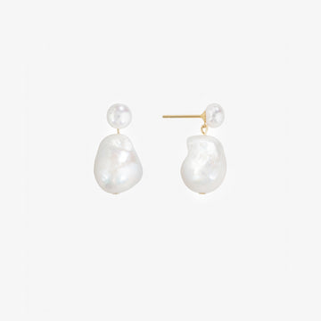 Diamond Baroque Pearl drop Earring