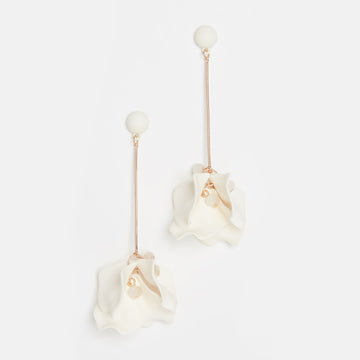 Bloom Earring  18k Gold White Flower Earring by SHASHI