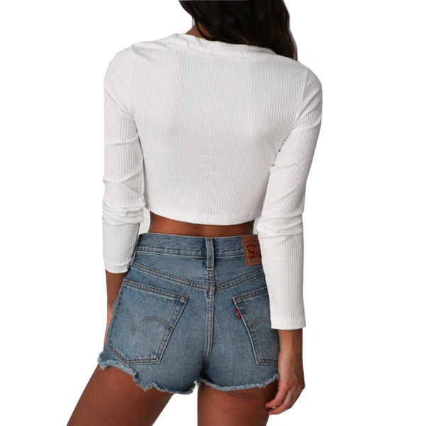 Lace Up Cropped T-Shirt – Kahlily.com