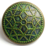 Green Star Polygon Brass Button 1" 25mm   #SWC-125