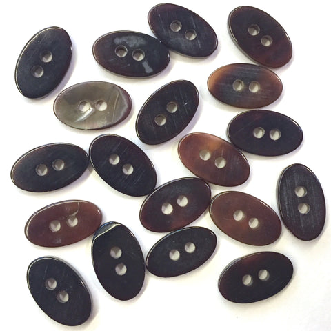 Brown Black Speckle Back Oval Shell Buttons 5 8 X 5 16 Pack Of 9 The Button Bird