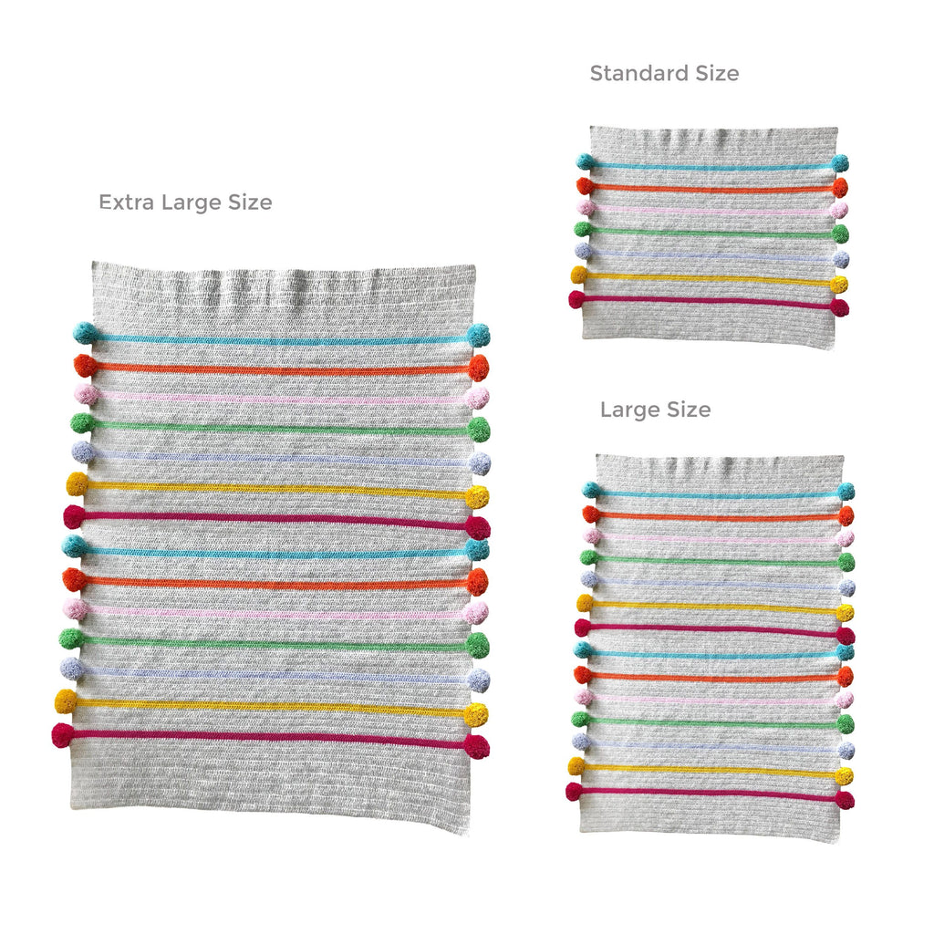 Pom Pom And Stripe Crochet Blanket Kit Solid And Marl