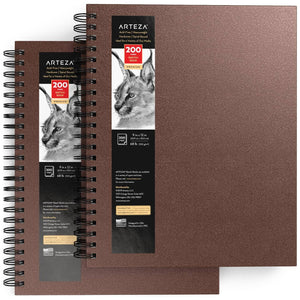 Sketchbook Spiral-Bound Hardcover Brown 5.5x8.5” - Pack of 3