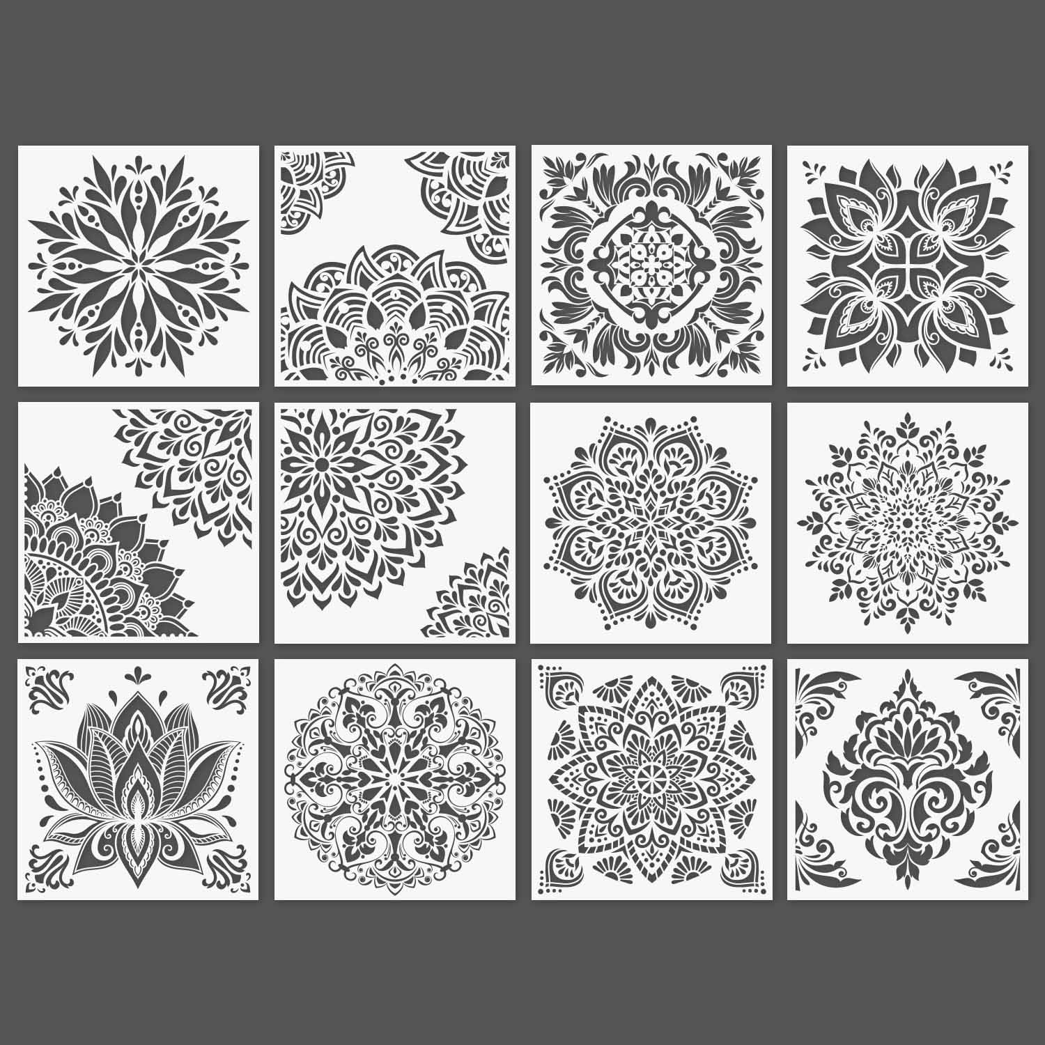 Aanpassen Gelovige Dollar Mandala Stencils - Set of 12 – Arteza.com