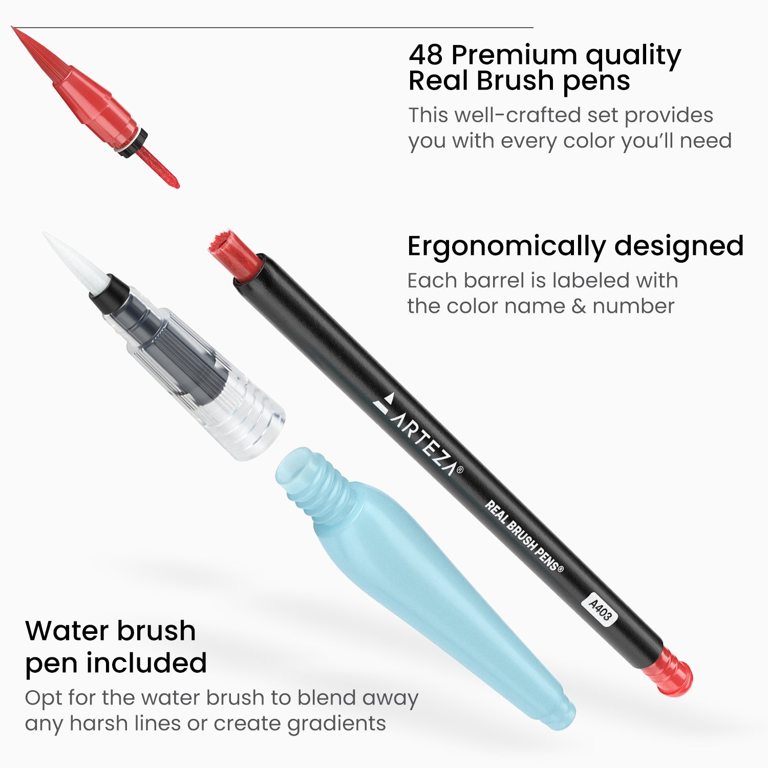 Kerel Wirwar fluctueren Real Brush Pens® - Set of 48 – Arteza.com